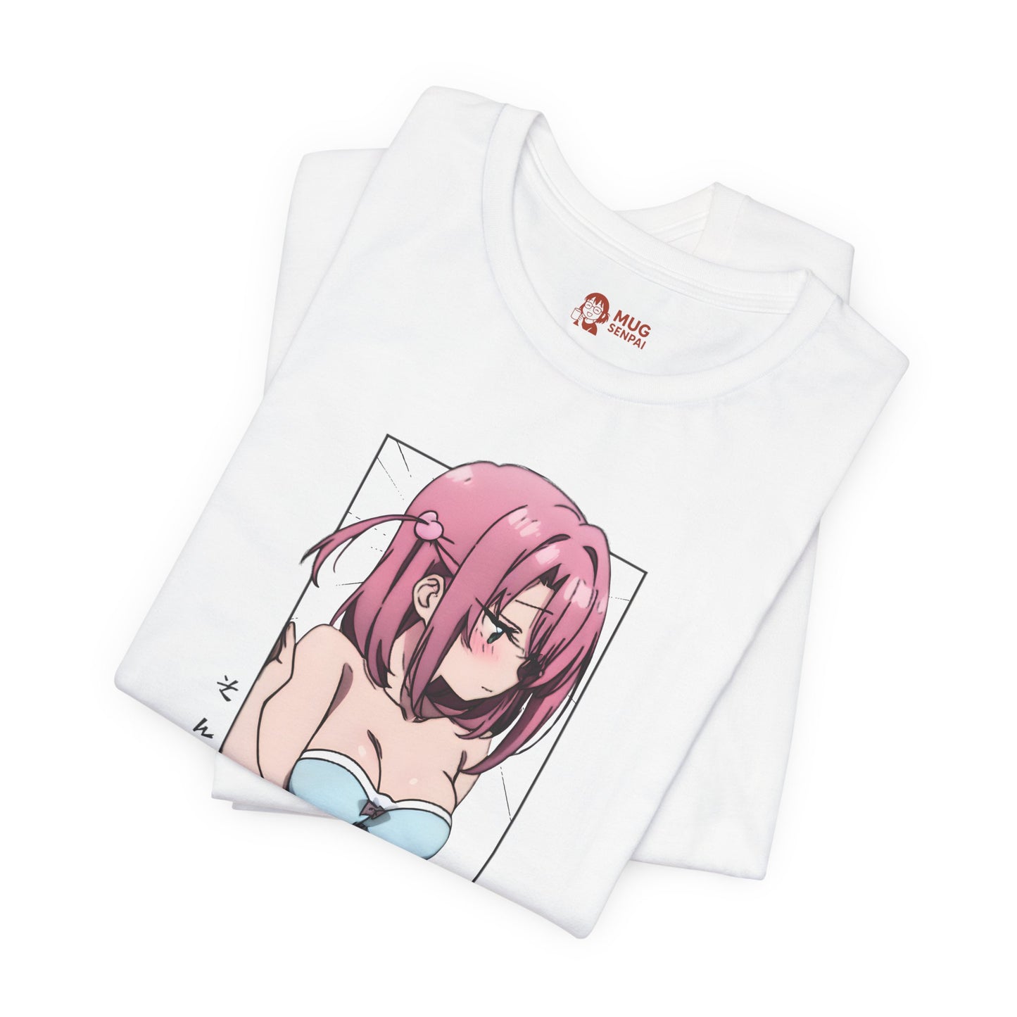 Anime Girl T Shirt – Blushing Tsundere Moment, Soft Pink-Haired Anime Art Tee, Don’t Look Flustered Aesthetic Shirt