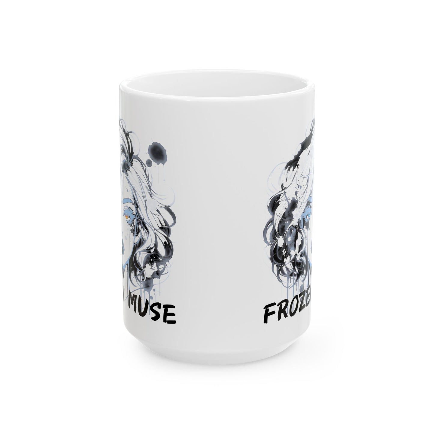 Frost Girl Mug – Frozen Muse, Cool Blue Anime Aesthetic Cup for Dreamers and Lovers of Quiet Moments