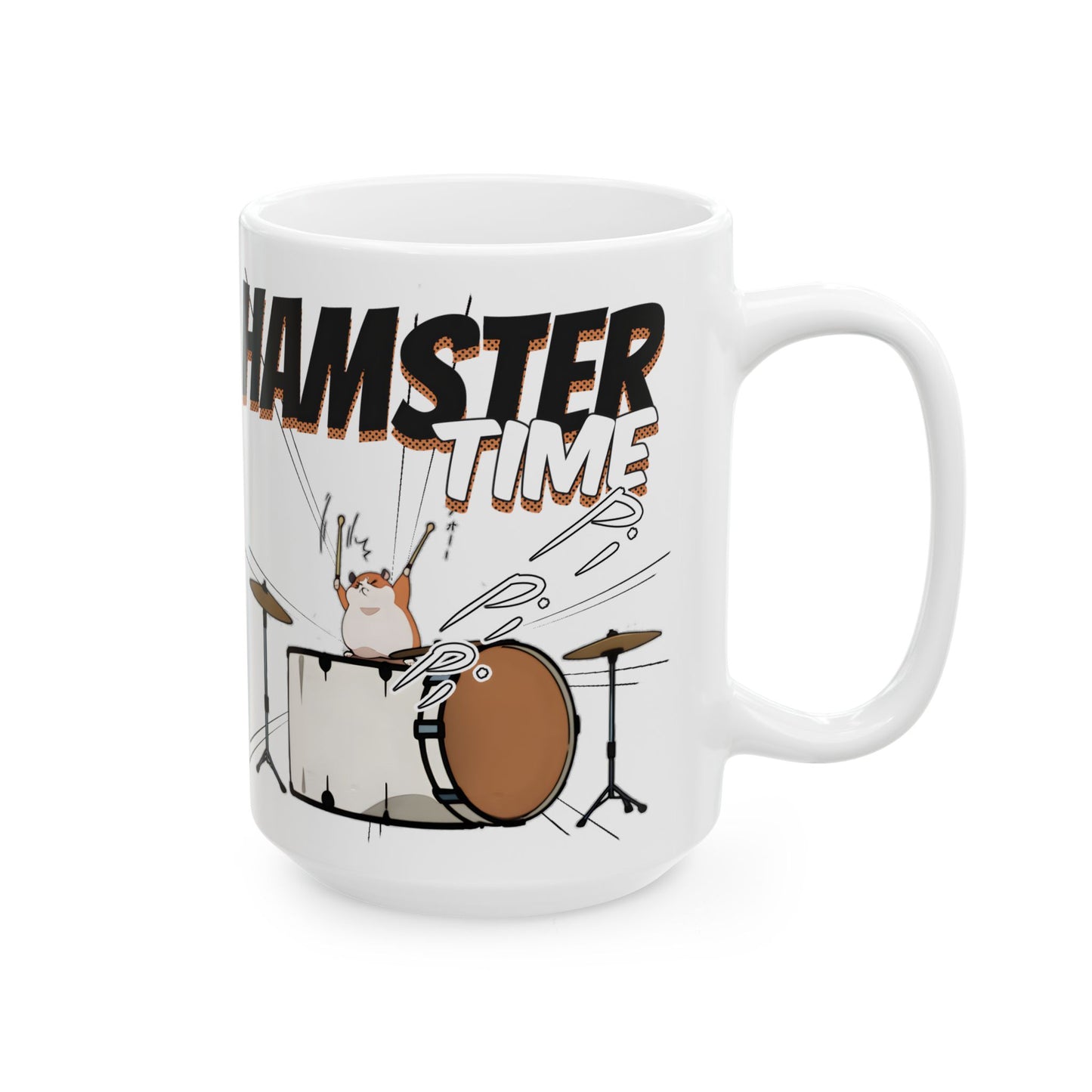 Hamster Meme Mug – Funny Kawaii Drummer Scene, Chaotic Animal Manga Coffee Cup for Desk Gremlins