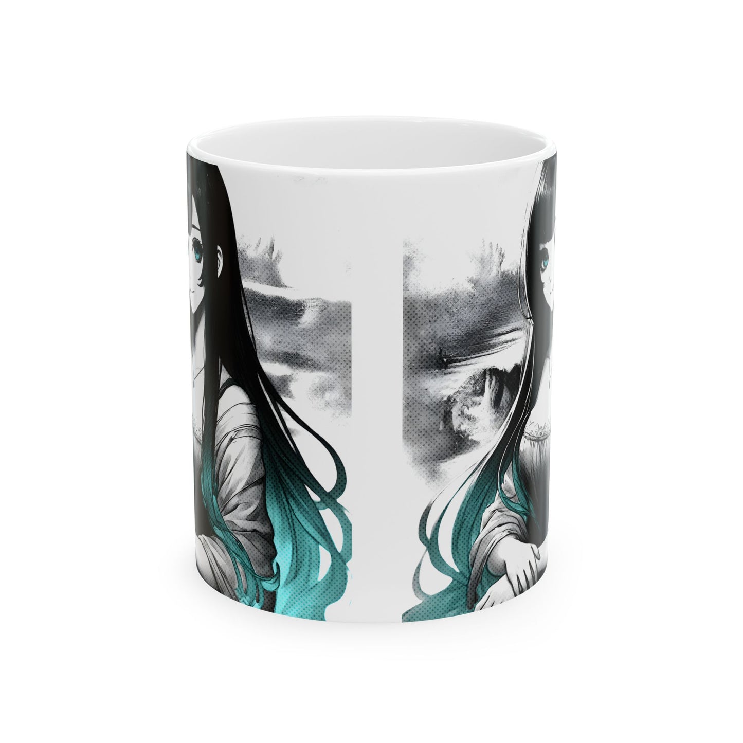 Anime Aesthetic Mug – Soft Manga Portrait, Gentle Smile Art Cup for Cozy Mornings