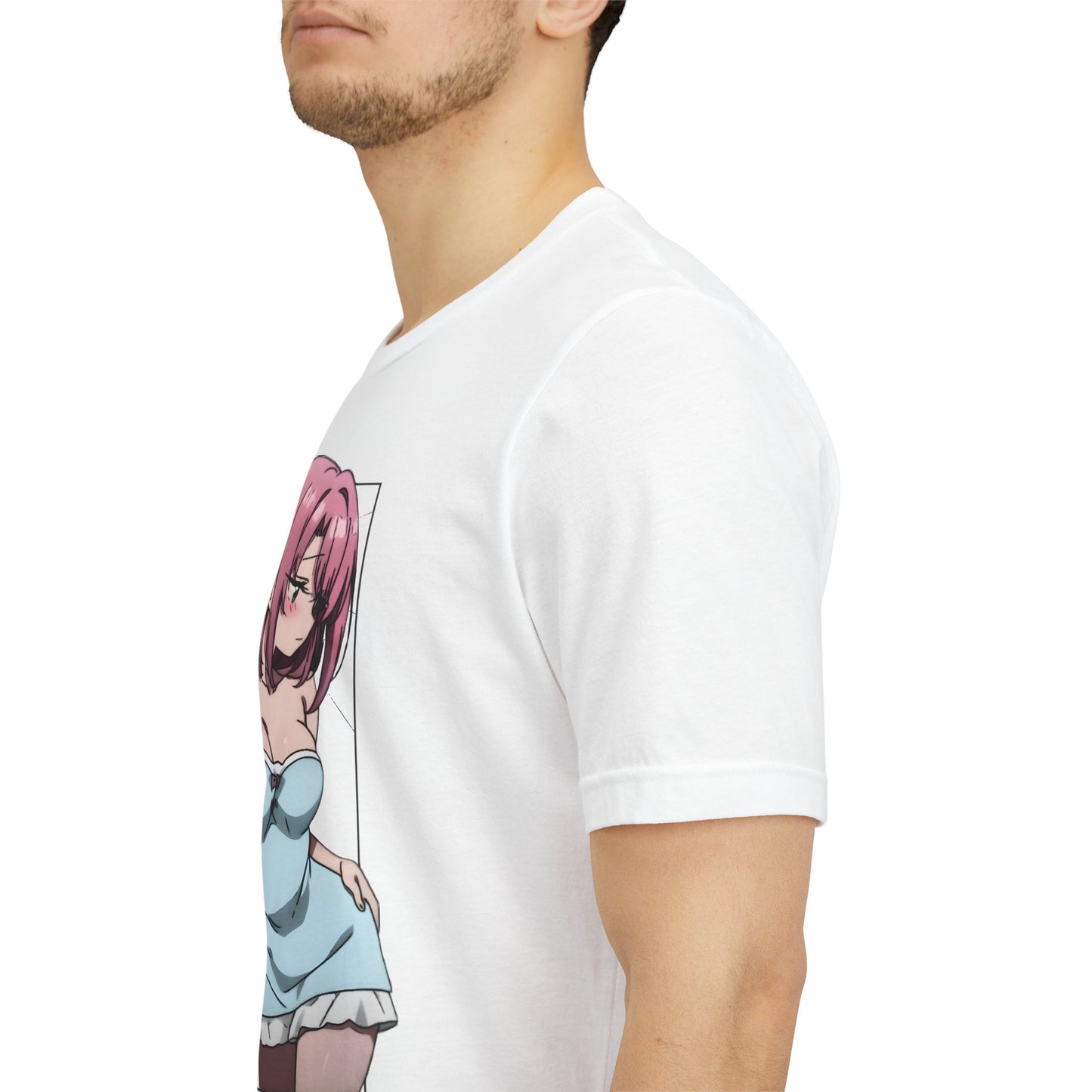 Anime Girl T Shirt – Blushing Tsundere Moment, Soft Pink-Haired Anime Art Tee, Don’t Look Flustered Aesthetic Shirt