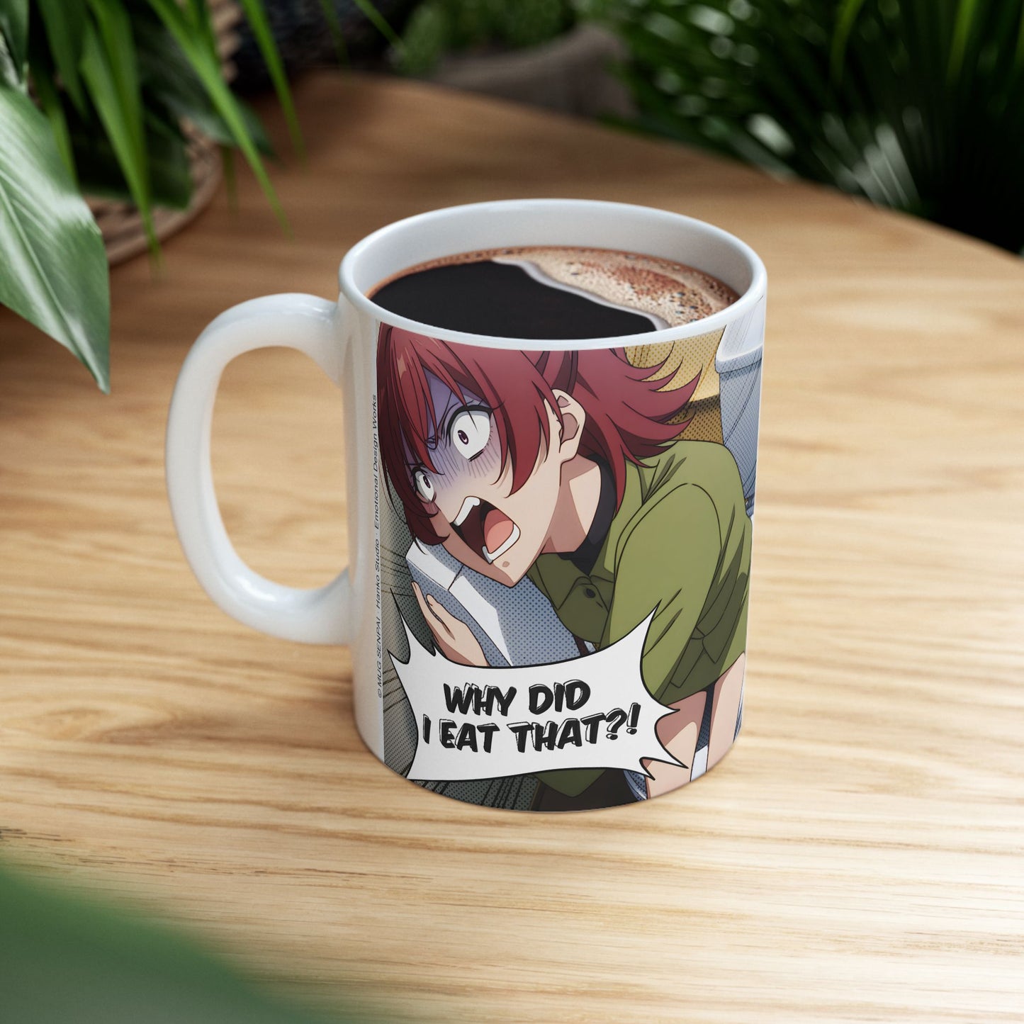 Anime Funny Mug – Hilarious Food Regret Scene, Meme-Style Panic Reaction, Chaotic Anime Girl Coffee Cup