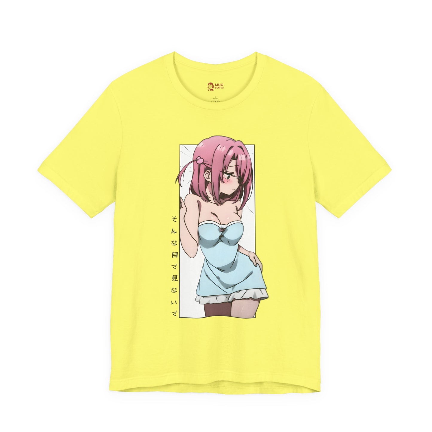 Anime Girl T Shirt – Blushing Tsundere Moment, Soft Pink-Haired Anime Art Tee, Don’t Look Flustered Aesthetic Shirt