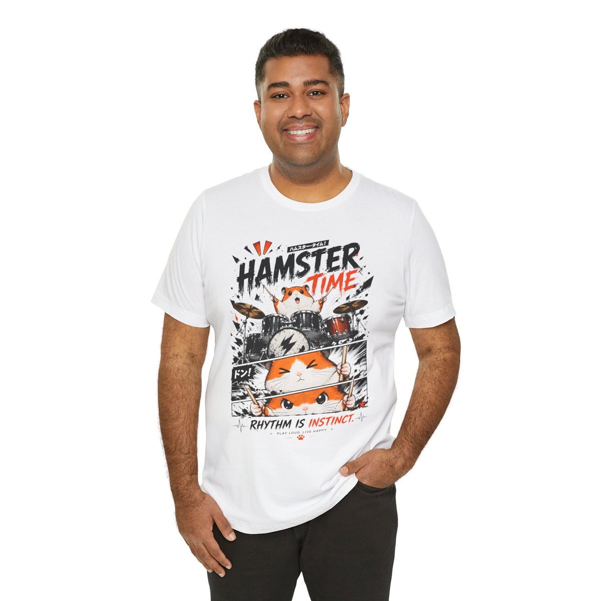 Hamster Shirt – Funny Drummer Animal Meme Graphic Tee