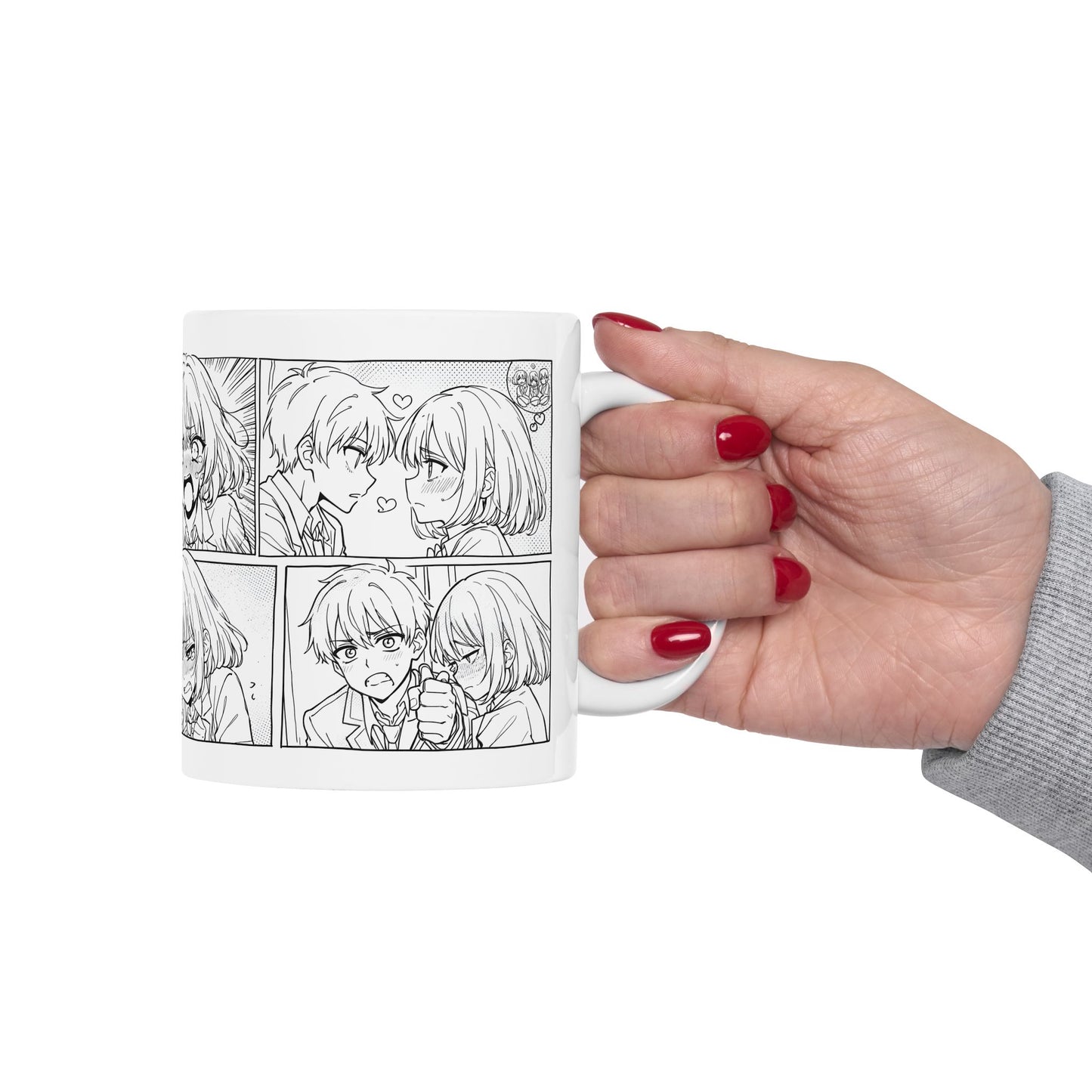 Manga Anime Mug – Emotional Romance Panel Scene, Love Story Manga Coffee Cup, Soft Dramatic Anime Mug, Romantic Otaku Gift