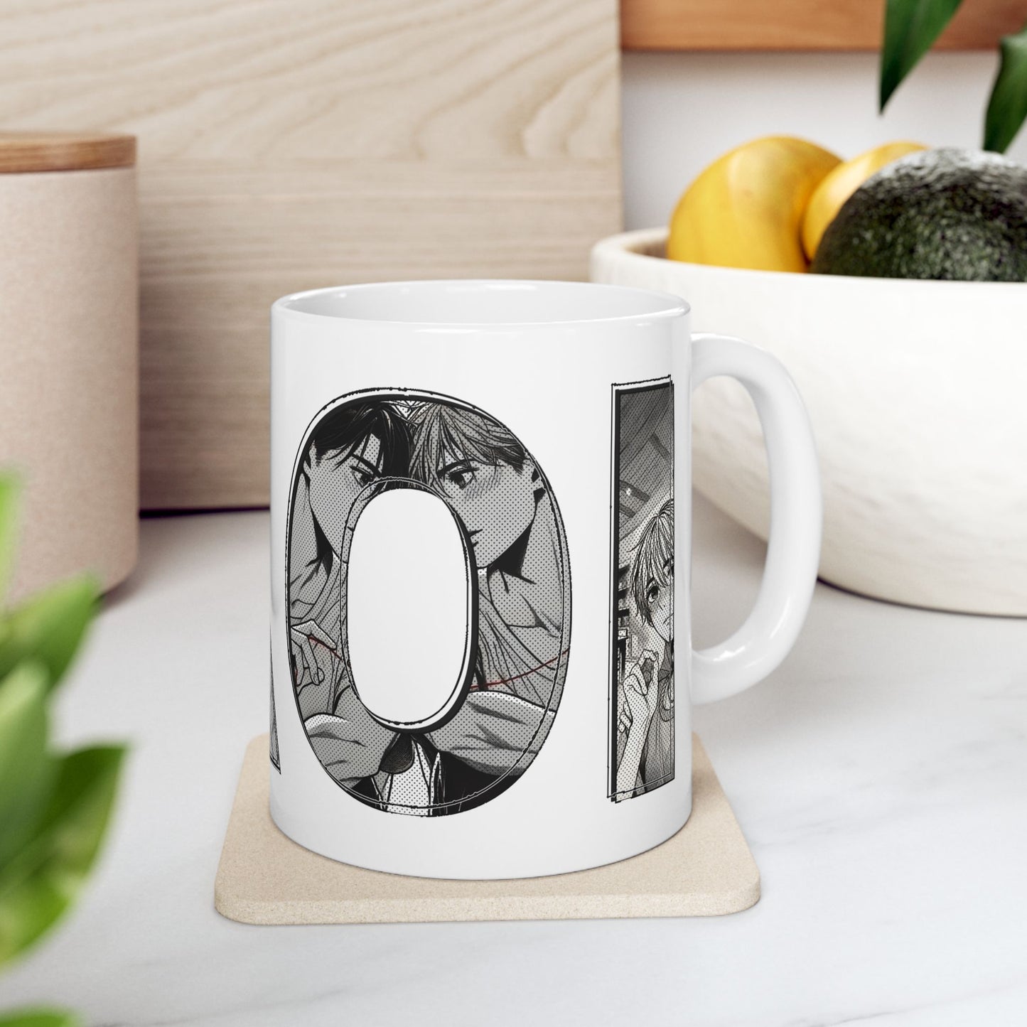 BL Manga Mug – Subtle Yaoi Letter Art Design, Boys Love Coffee Cup for Manga Fans