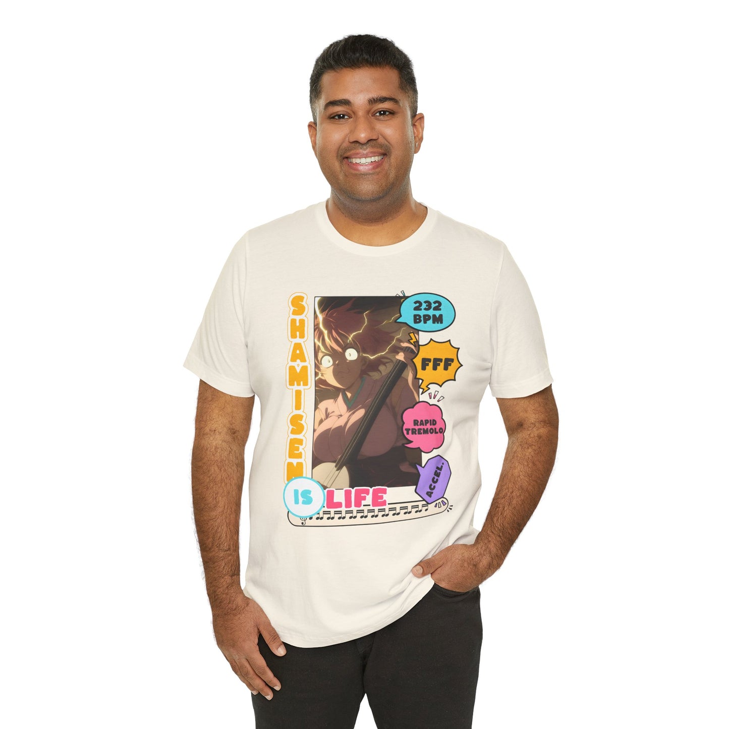 Music Anime Shirt – Japanese Music Graphic Tee, Shamisen Player Shirt, Anime Musician Gift, Traditional Instrument T-Shirt