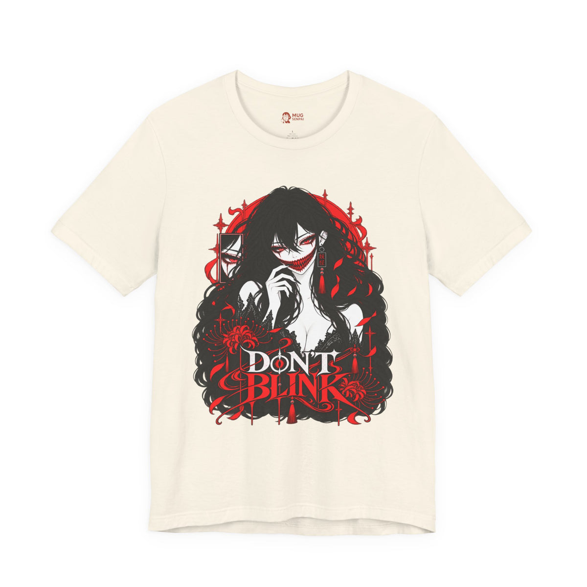 Demon Girl Shirt – Red Black Yokai Horror Manga Graphic