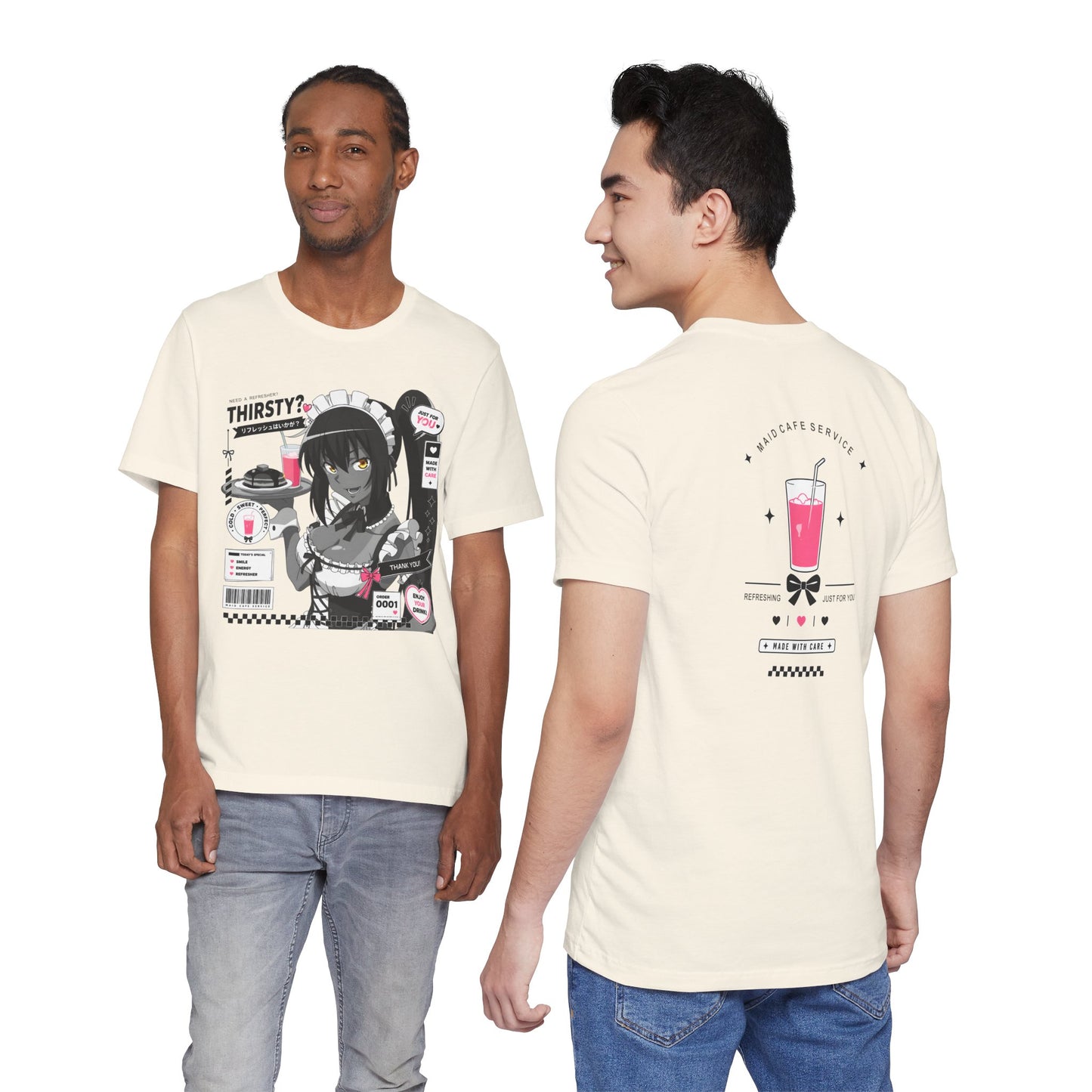 Anime Maid Shirt – Cute Maid Cafe Graphic Tee, Kawaii Anime Girl Shirt, Japanese Manga Style T-Shirt, Funny Otaku Gift