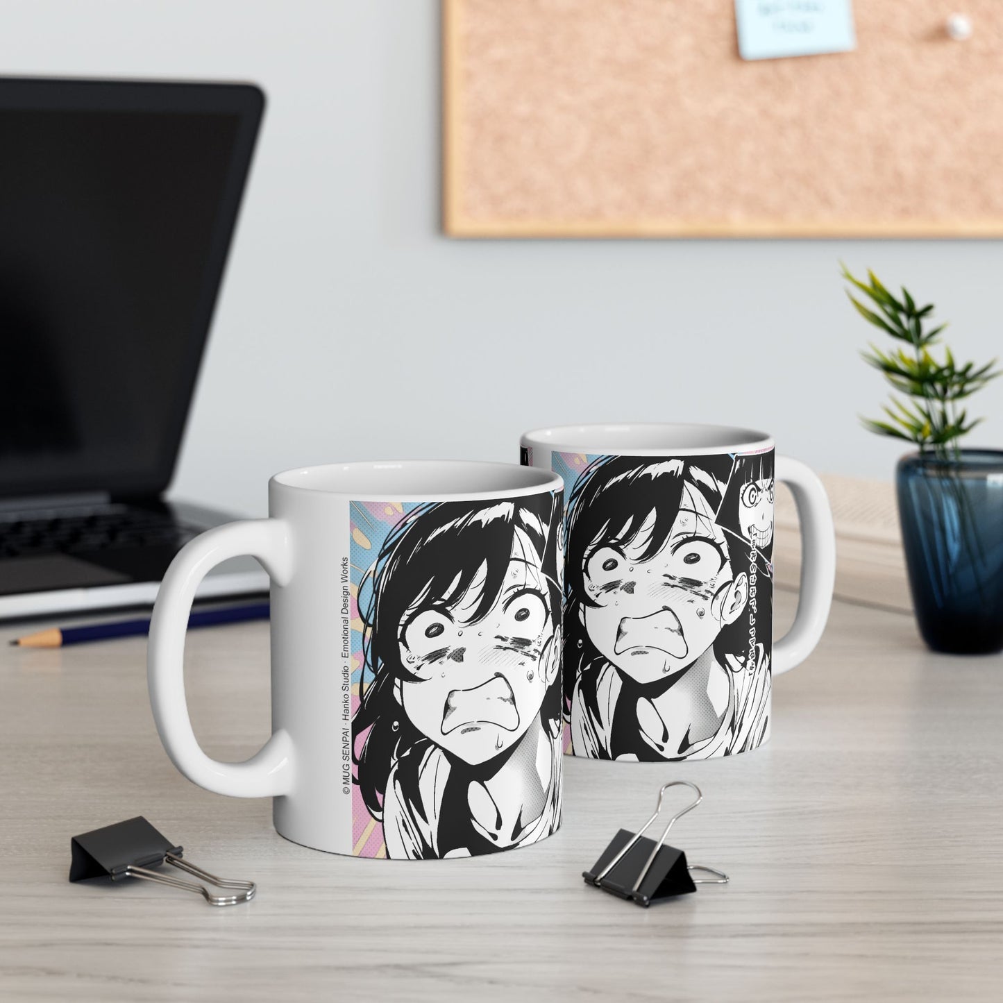Anime Meme Mug – Why Me Manga Panic Face, Funny Reaction Coffee Mug, Chaotic Anime Humor Cup for Unhinged Mornings