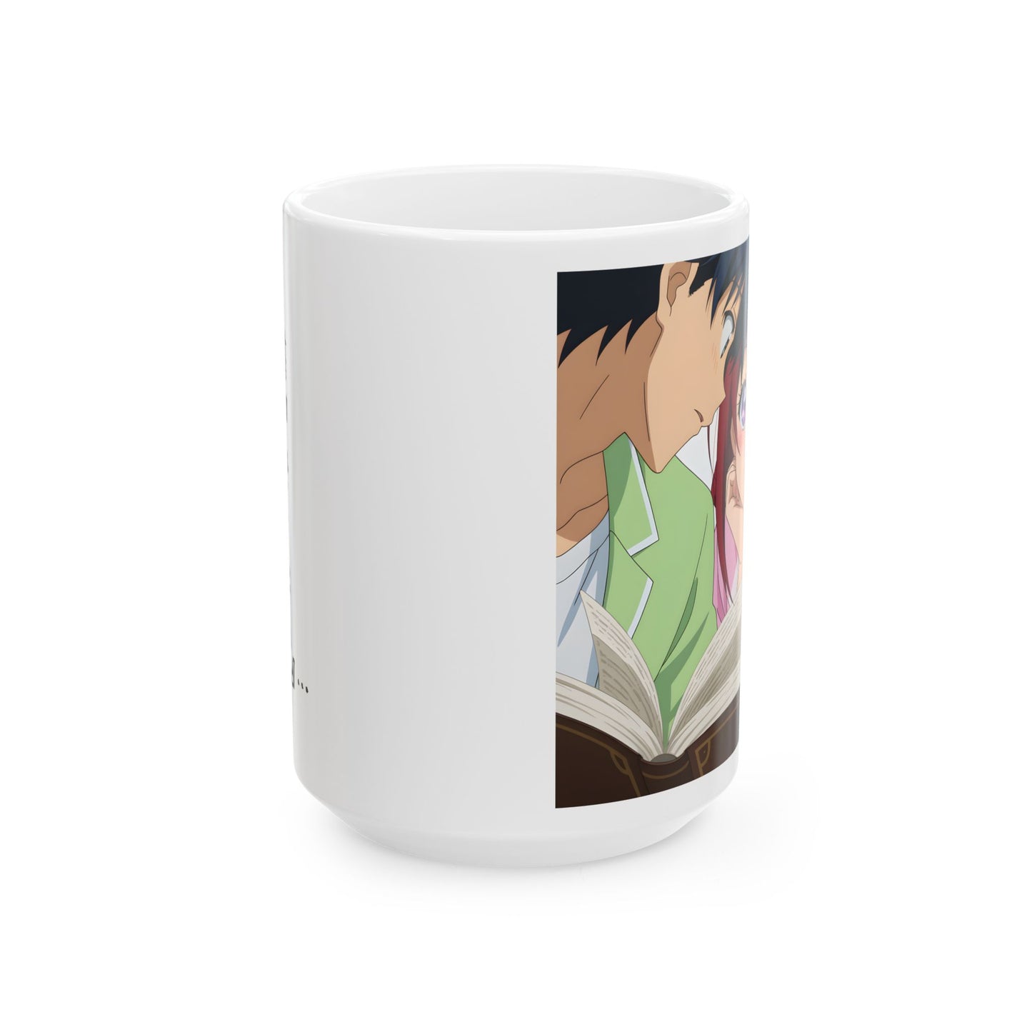 Cute Anime Mug – Blushing Distracted Girl Reading Scene, Daydreaming Anime Aesthetic Cup, Soft Romantic Funny Waifu Coffee Mug