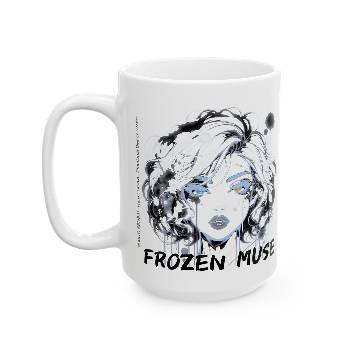 Frost Girl Mug – Frozen Muse, Cool Blue Anime Aesthetic Cup for Dreamers and Lovers of Quiet Moments