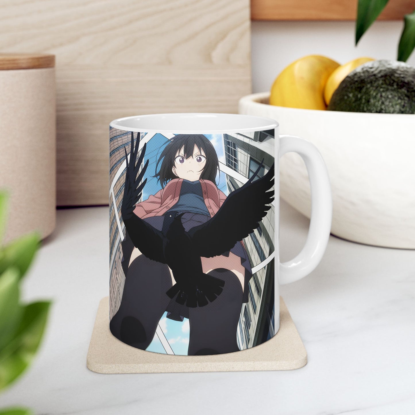Anime Funny Mug – Crow Block Parody Scene, Hilarious Low-Angle Comedy Moment, Meme-Style Anime Cup