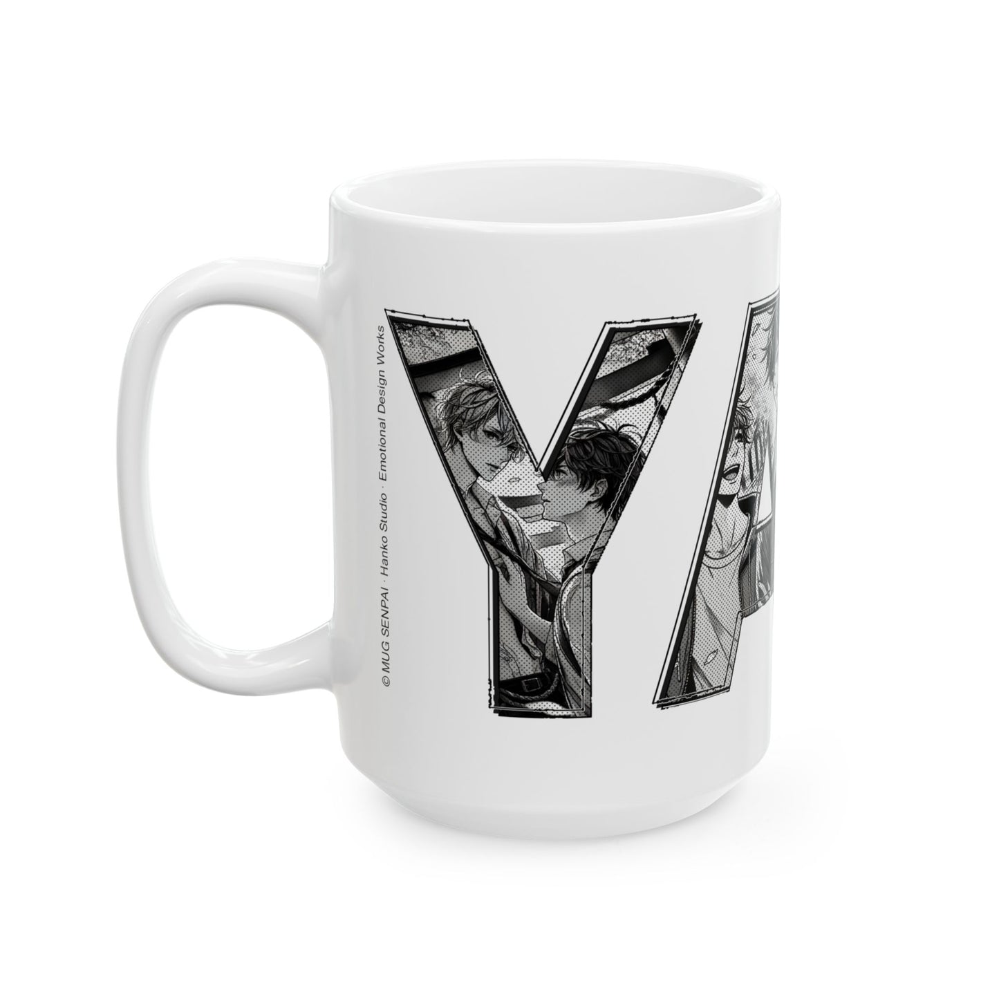BL Manga Mug – Subtle Yaoi Letter Art Design, Boys Love Coffee Cup for Manga Fans