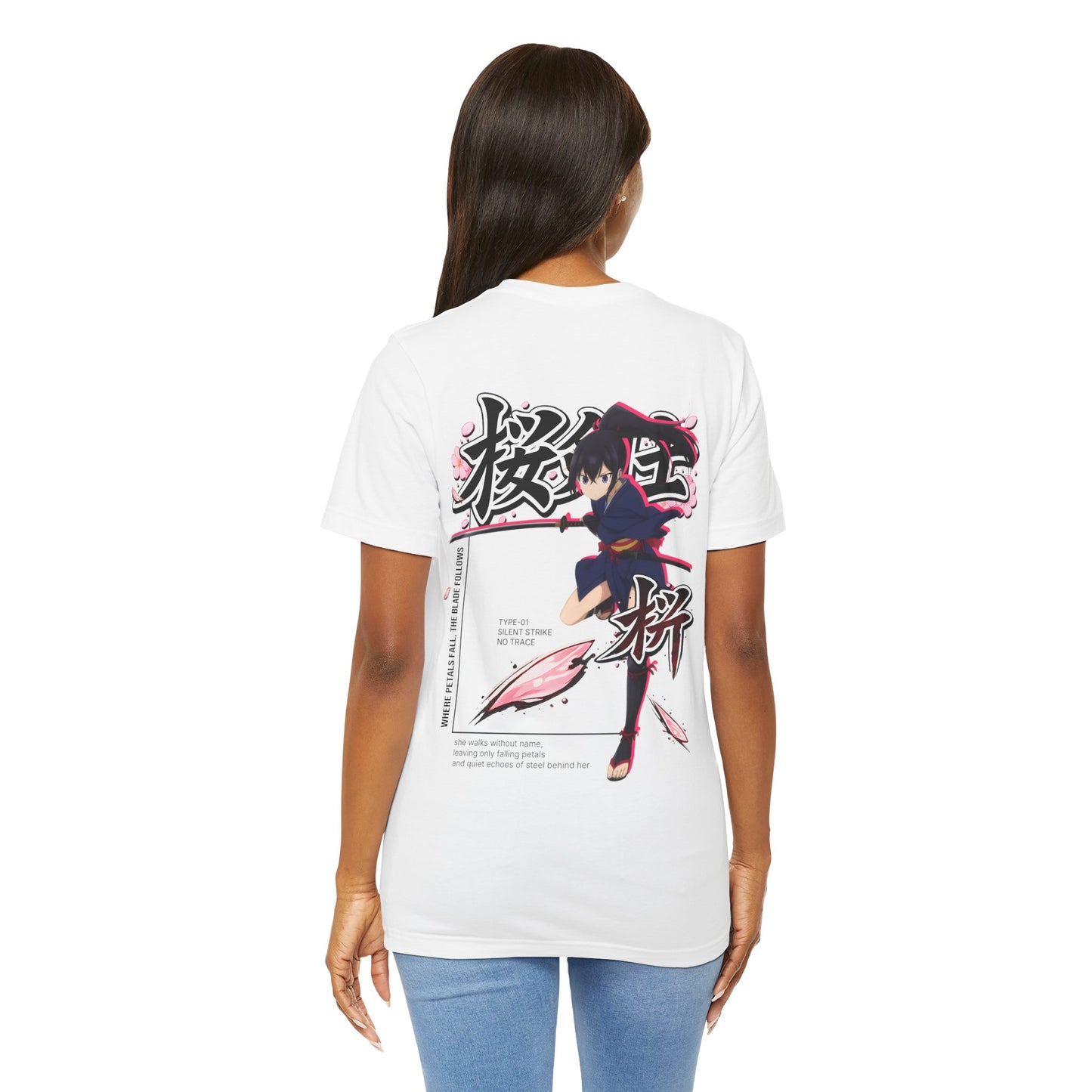 Anime Samurai Shirt – Samurai Girl Anime Tee, Katana Warrior Aesthetic Shirt, Japanese Style Back Print Tee, Ninja Girl Streetwear Shirt