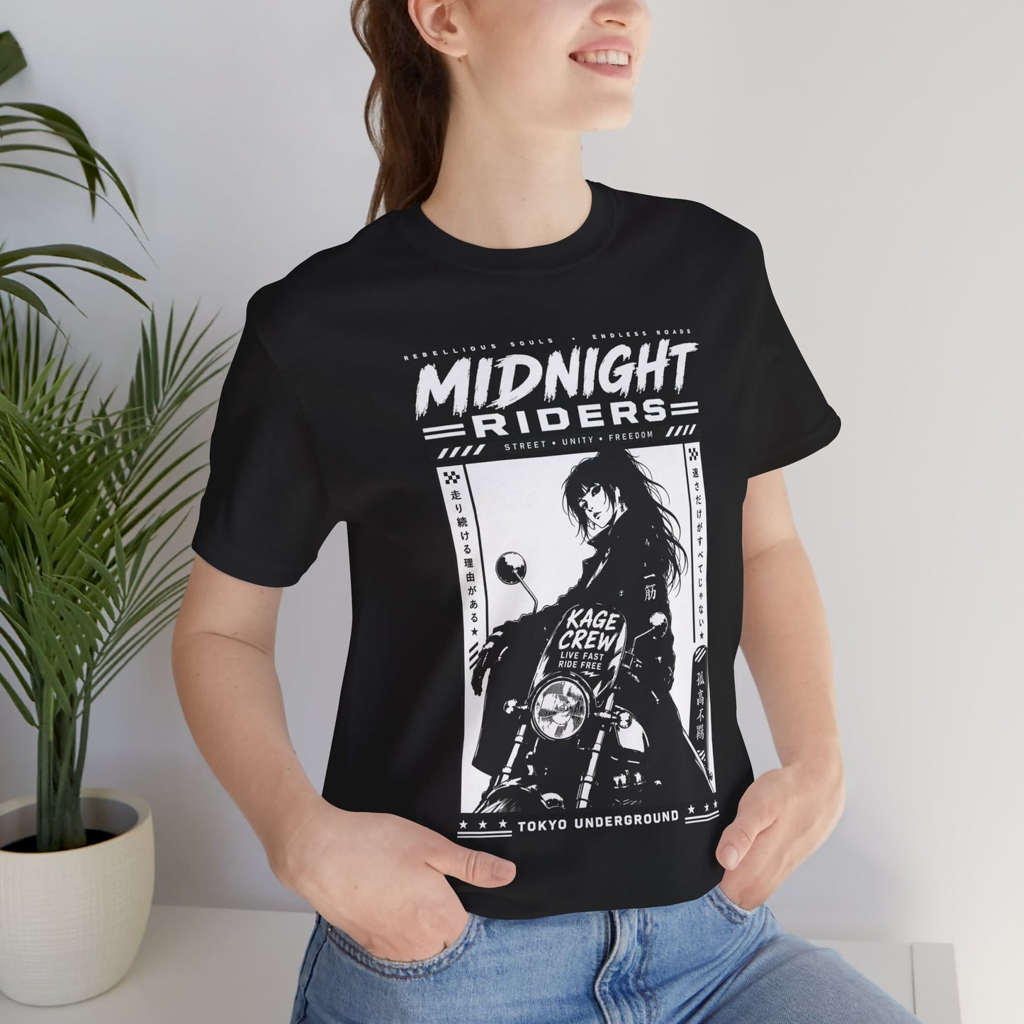 Anime Motorcycle Shirt – Biker Anime Graphic Tee, Japanese Streetwear Shirt, Manga Motorcycle Girl T-Shirt, Tokyo Style Gift