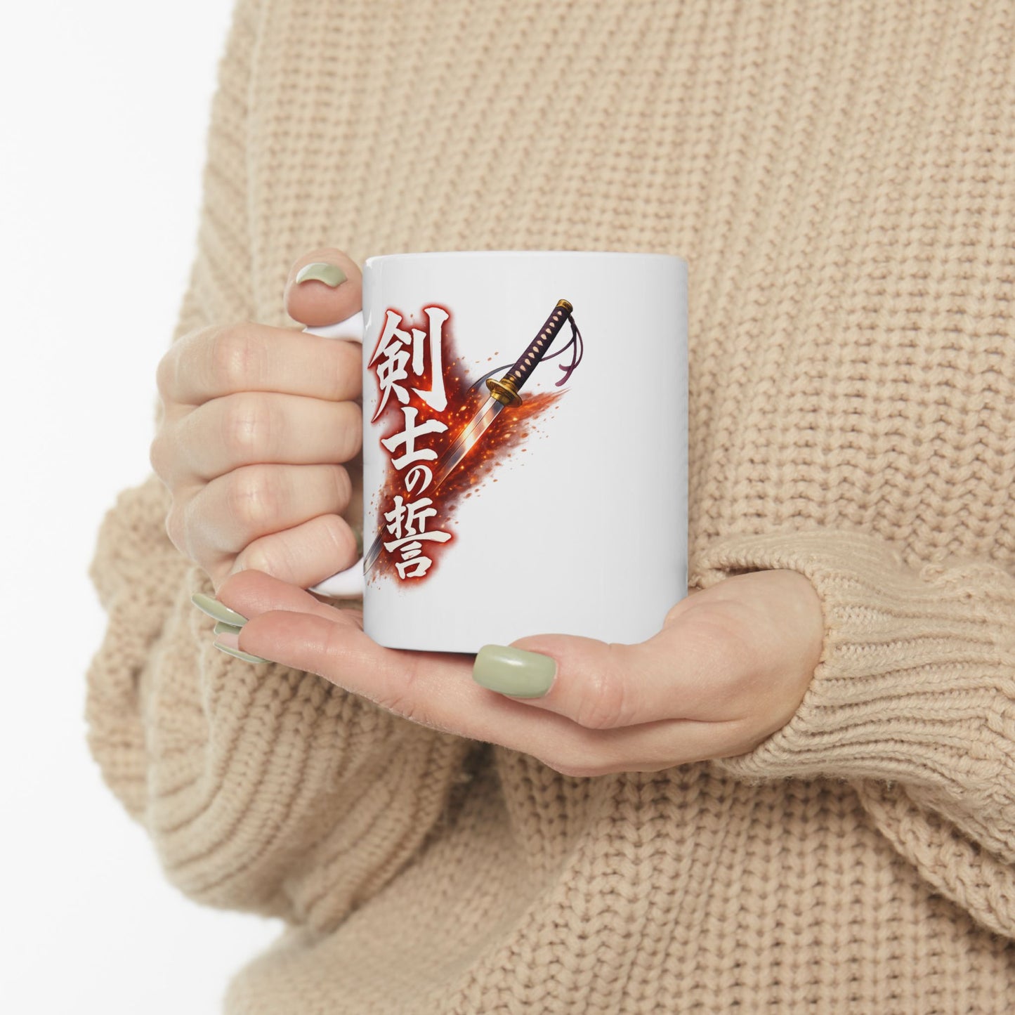 Samurai Anime Mug – Katana Warrior Girl Squad Cup, Shonen Fighter Aesthetic Coffee Mug, Powerful Anime Team Scene, Otaku Gift