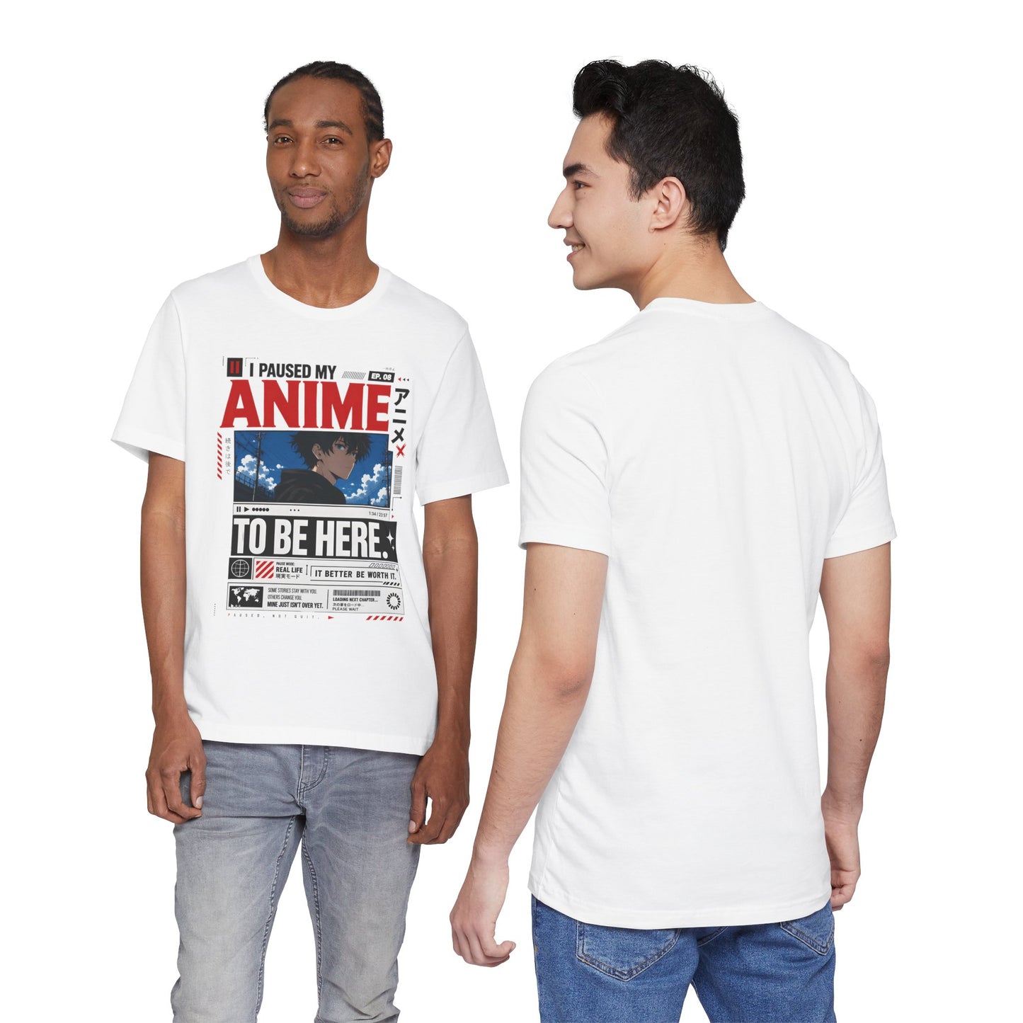 Anime Shirt – I Paused My Anime To Be Here Graphic Tee, Funny Otaku T Shirt, Anime Fan Gift, Manga Streetwear Shirt