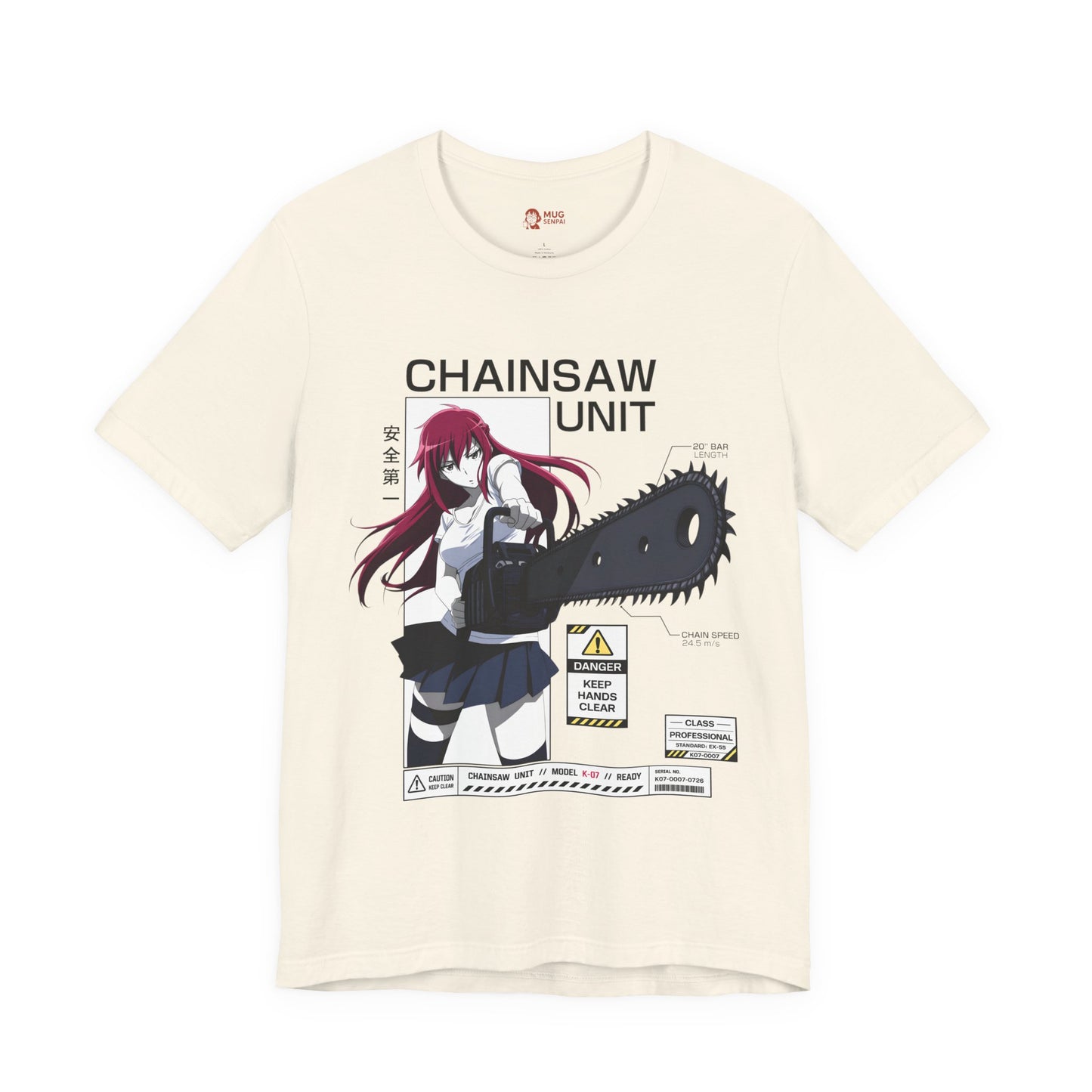 Anime Chainsaw Shirt – Manga Girl Graphic Tee, Japanese Streetwear T-Shirt, Red Hair Anime Shirt, Otaku Gift