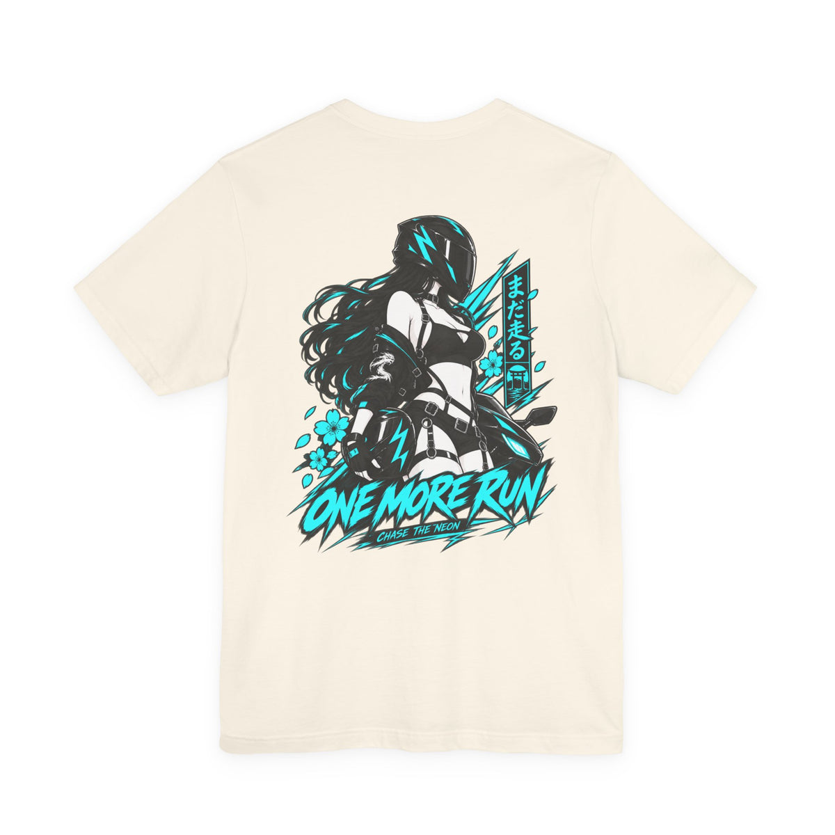 Motorcycle Girl Shirt – Neon Anime Biker Streetwear