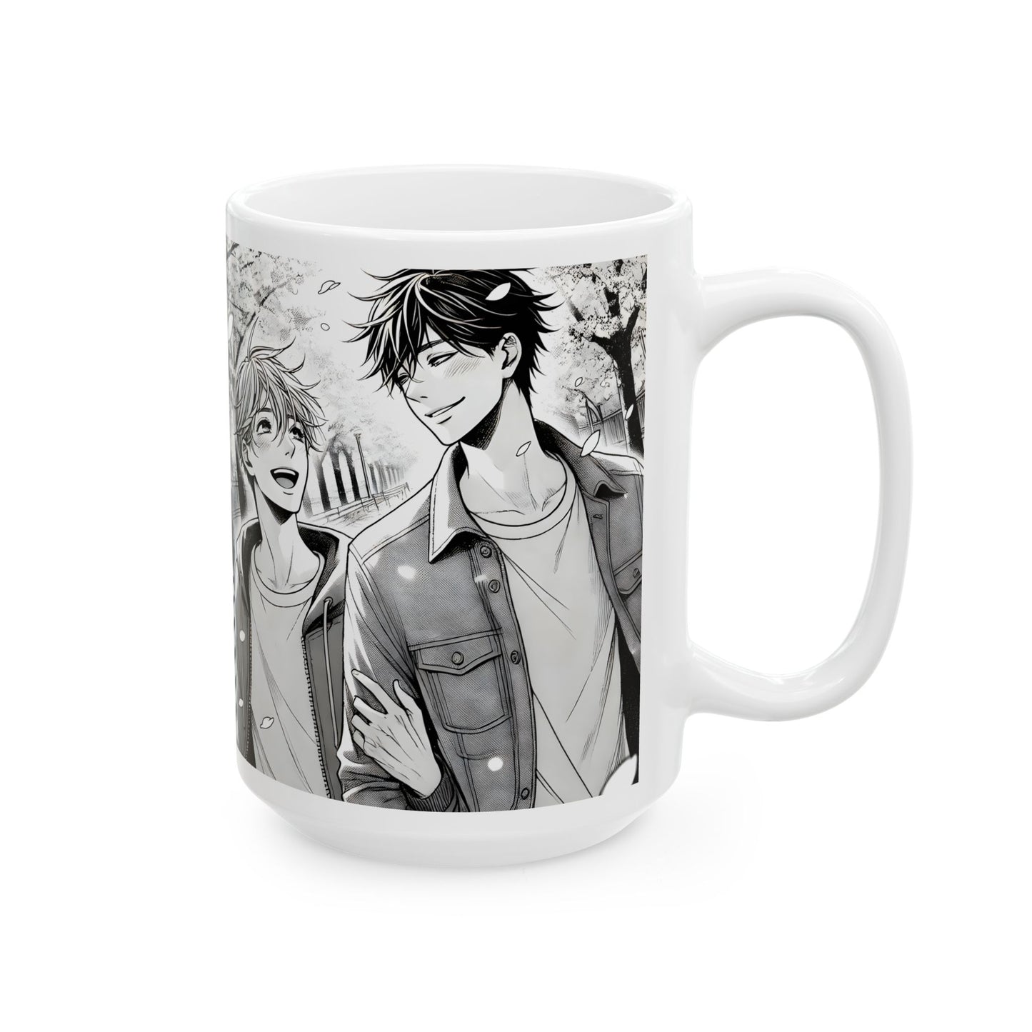 Anime Boys Love Mug – Soft BL Walk Home Scene, Gentle Manga Romance Coffee Cup for Fans of Quiet Love